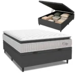 cama box baúx casal com colchão | Primeiro | Casa Sem Perrengue