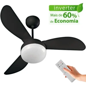 Ventilador de Teto Ventisol Fênix Black Inverter Controle Remoto | Casa Sem Perrengue